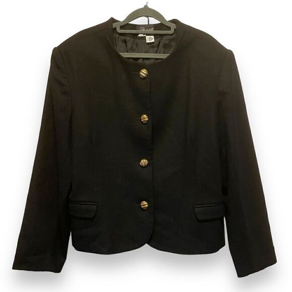Vintage Radcliffe Black Collarless Wool Blazer - Picture 1 of 3